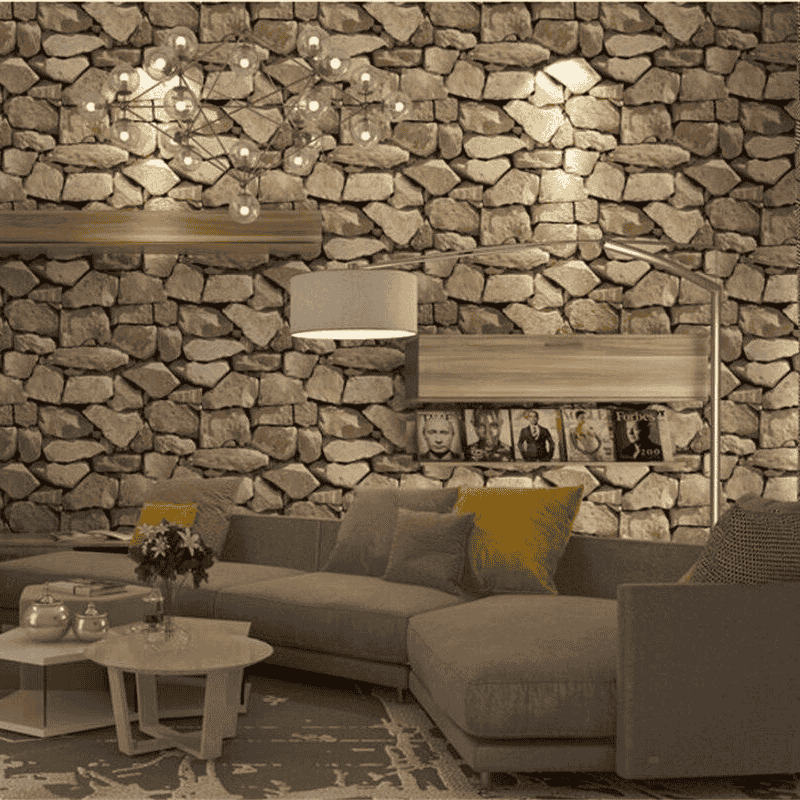 Giấy dán tường giả đá 3D