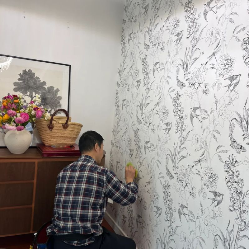 Thi công giấy dán tường